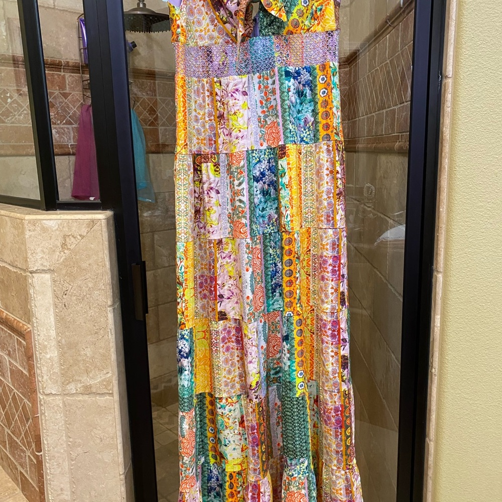 Alice + Olivia Multicolor Patchwork Maxi Dress - Picture 5 of 10